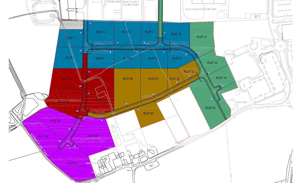 Map drawing showing plot locations